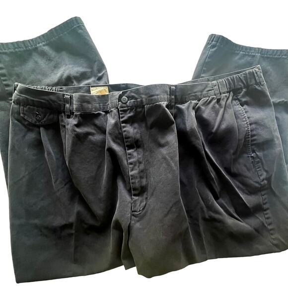 King Size "For Tall and Big Men" Vintage Pleated 90's Navy Khaki Pants 58/38. - Picture 1 of 8